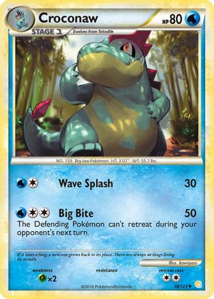 Image of Croconaw 038  - Reverse Holofoil HeartGold SoulSilver - Uncommon