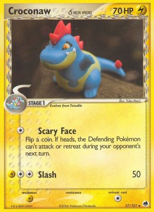 Image of Croconaw (Delta Species) 027/101  - Reverse Holofoil Dragon Frontiers - Uncommon