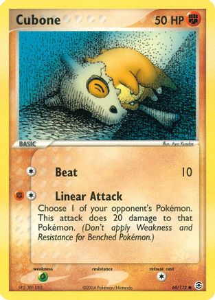 Image of Cubone 060/112  - Reverse Holofoil FireRed & LeafGreen - Common