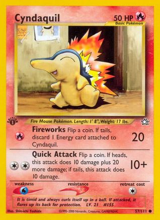 Image of Cyndaquil (57) 057/111  - Unlimited Neo Genesis - Common