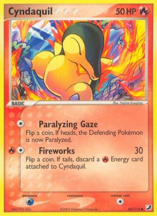 Image of Cyndaquil 054/115  - Reverse Holofoil Unseen Forces - Common