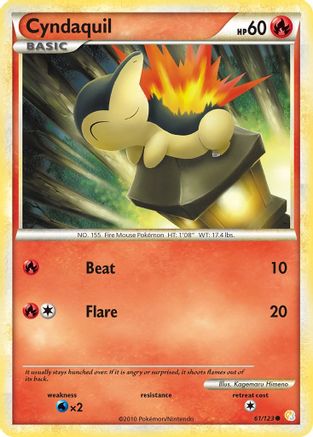 Image of Cyndaquil 061/123  - Reverse Holofoil HeartGold SoulSilver - Common