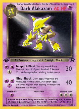 Image of Dark Alakazam (18) 018/82  - 1st Edition Team Rocket - Rare