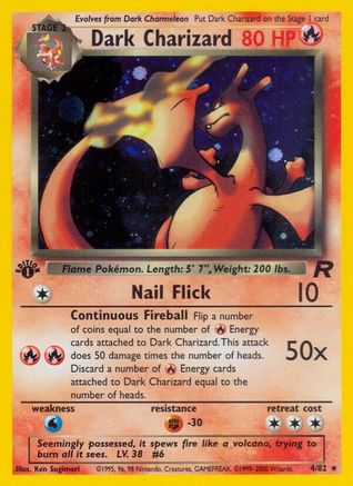 Image of Dark Charizard (4) 004/82  - Unlimited Holofoil Team Rocket - Holo Rare