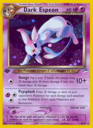 Image of Dark Espeon 004  - 1st Edition Holofoil Neo Destiny - Holo Rare