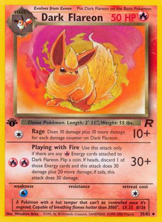 Image of Dark Flareon 035/82  - Unlimited Team Rocket - Uncommon