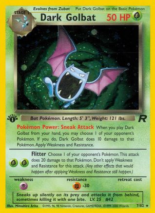 Image of Dark Golbat (7) 007/82  - 1st Edition Holofoil Team Rocket - Holo Rare