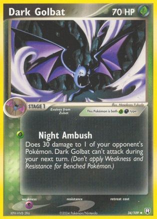 Image of Dark Golbat 034/109  Team Rocket Returns - Uncommon