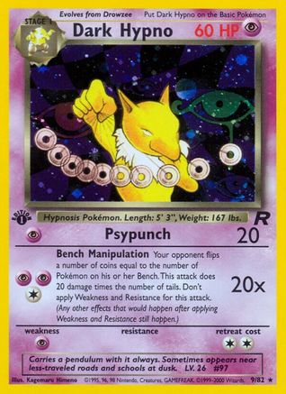 Image of Dark Hypno (9) 009/82  - 1st Edition Holofoil Team Rocket - Holo Rare