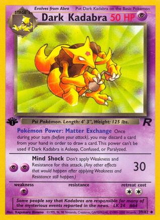 Image of Dark Kadabra 039/82  - Unlimited Team Rocket - Uncommon