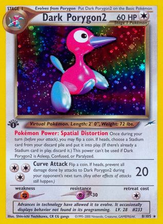 Image of Dark Porygon2 008  - Unlimited Holofoil Neo Destiny - Holo Rare