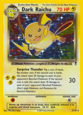 Image of Dark Raichu 007  - Reverse Holofoil Legendary Collection - Holo Rare