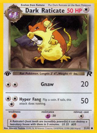 Image of Dark Raticate 051/82  - Unlimited Team Rocket - Common