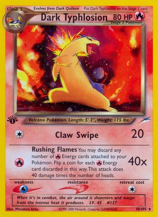 Image of Dark Typhlosion 010/105  - Unlimited Holofoil Neo Destiny - Holo Rare
