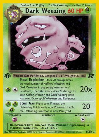 Image of Dark Weezing (14) 014/82  - 1st Edition Holofoil Team Rocket - Holo Rare