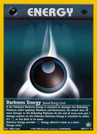 Image of Darkness Energy 104/111  - 1st Edition Neo Genesis - Rare