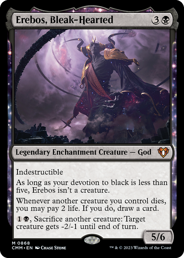 Image of Erebos, Bleak-Hearted (CMM-868) - Commander Masters: (enchantment)