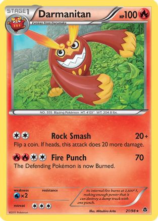 Image of Darmanitan 021  - Reverse Holofoil Emerging Powers - Rare