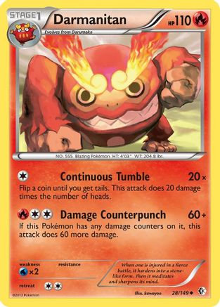Image of Darmanitan 028  - Reverse Holofoil Boundaries Crossed - Uncommon