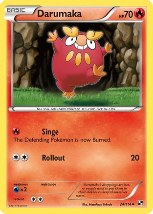 Image of Darumaka (24) 024  - Reverse Holofoil Black and White - Uncommon