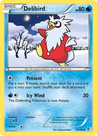 Image of Delibird 038/149  - Reverse Holofoil Boundaries Crossed - Uncommon
