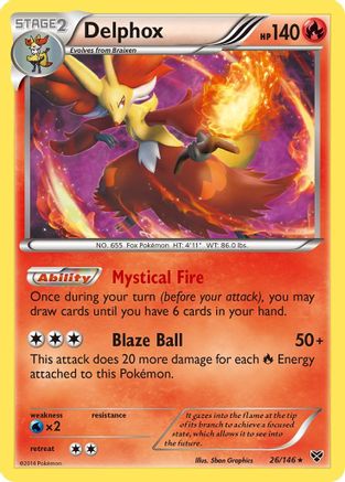 Image of Delphox 026/146  - Holofoil XY Base Set - Holo Rare