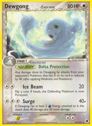 Image of Dewgong (Delta Species) 015  - Reverse Holofoil Dragon Frontiers - Rare