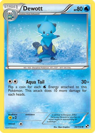 Image of Dewott (30) 030  - Reverse Holofoil Black and White - Uncommon