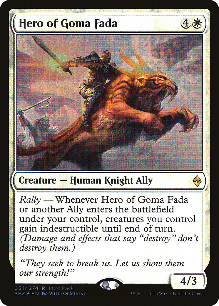 Image of Hero of Goma Fada (UMP-031) - Battle for Zendikar Promos Foil