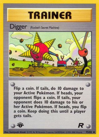 Image of Digger (Rocket's Secret Machine) 075/82  - 1st Edition Team Rocket - Uncommon