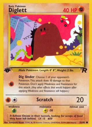 Image of Diglett 052/82  - 1st Edition Team Rocket - Common