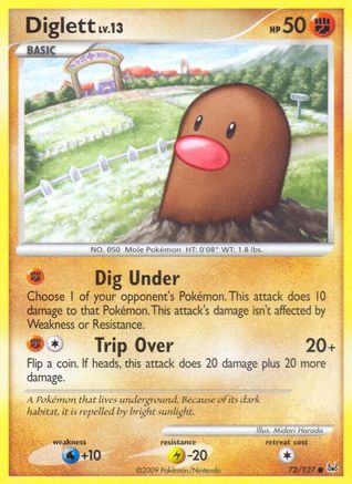 Image of Diglett 072/127  - Reverse Holofoil Platinum - Common