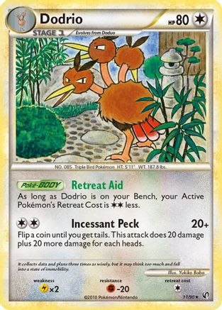 Image of Dodrio 011  - Reverse Holofoil Undaunted - Rare