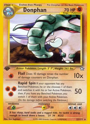 Image of Donphan 021/111  - 1st Edition Neo Genesis - Rare