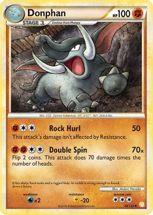 Image of Donphan 040  HeartGold SoulSilver - Uncommon