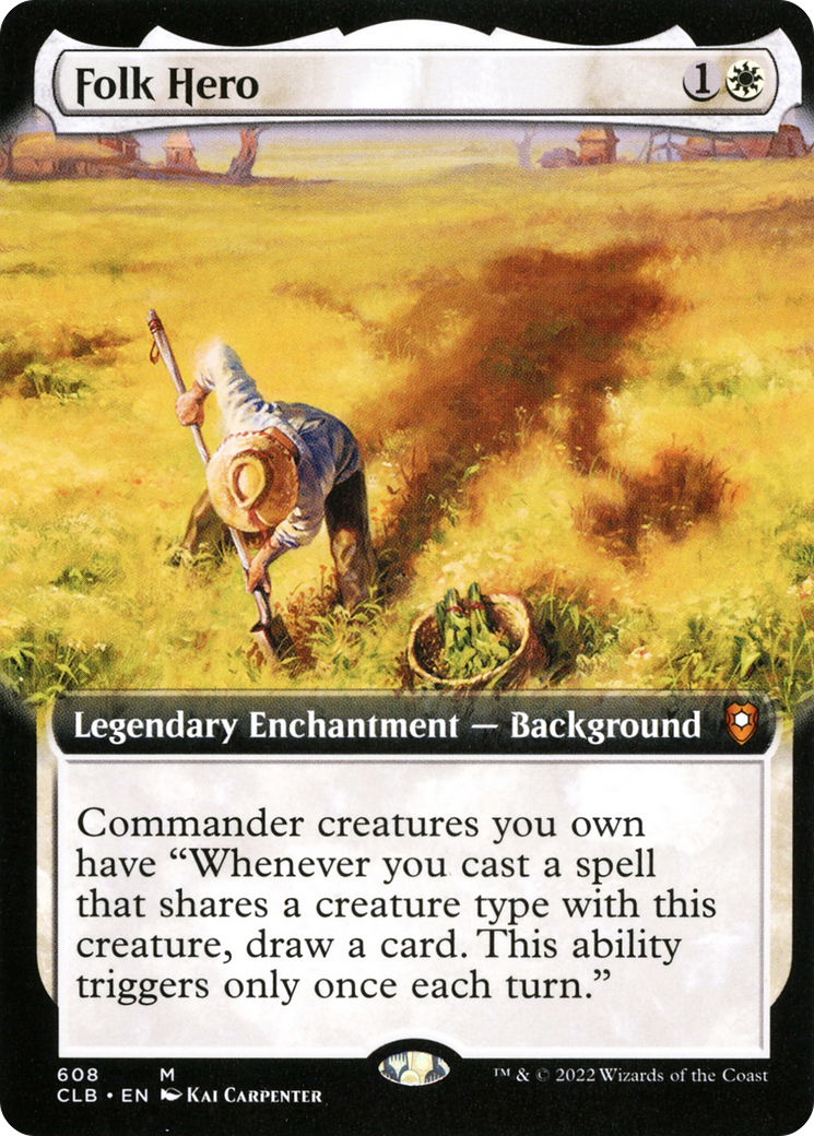 Image of Folk Hero (Extended Art) (CLB-608) - Commander Legends: Battle for Baldur's Gate: (Extended Art)