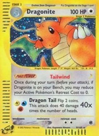 Image of Dragonite (9) 009  - Reverse Holofoil Expedition - Holo Rare