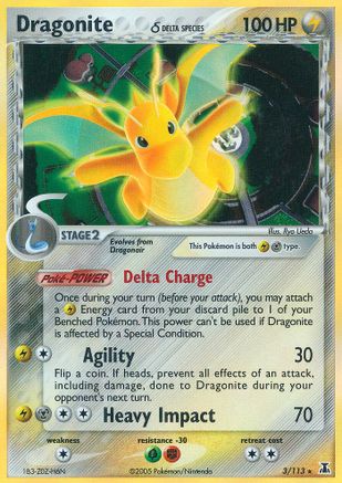 Image of Dragonite (Delta Species) 003  - Reverse Holofoil Delta Species - Holo Rare