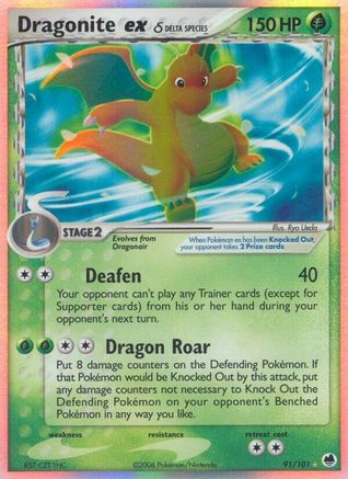 Image of Dragonite ex (Delta Species) 091  - Holofoil Dragon Frontiers - Ultra Rare