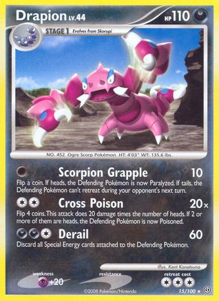 Image of Drapion 015  - Reverse Holofoil Stormfront - Rare