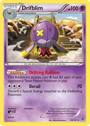 Image of Drifblim 035  - Reverse Holofoil Plasma Blast - Rare