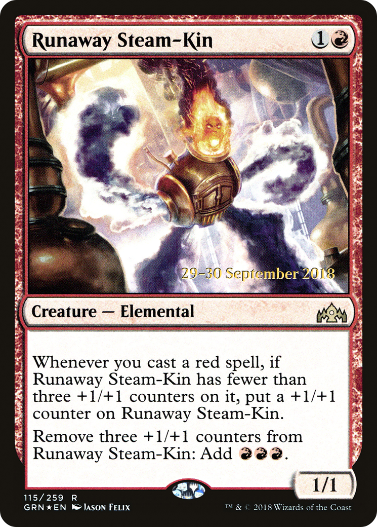 Image of Runaway Steam-Kin (PRE-115S) - Guilds of Ravnica Promos Foil
