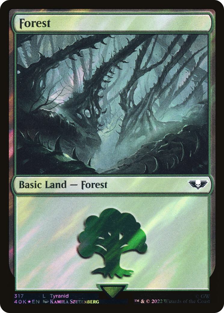 Image of Forest (317) (Surge Foil) (40K-317) - Warhammer 40,000 Commander Foil