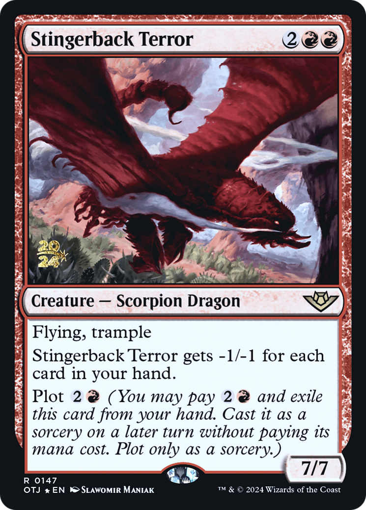 Image of Stingerback Terror (PRE-147) - Outlaws of Thunder Junction Promos Foil