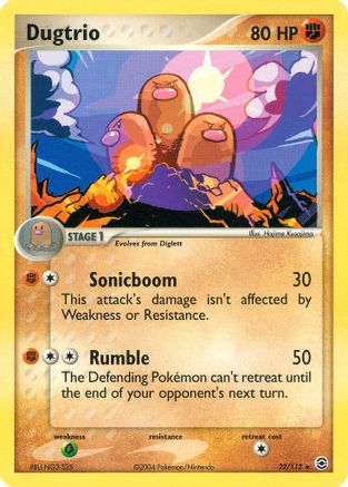 Image of Dugtrio 022/112  FireRed & LeafGreen - Rare
