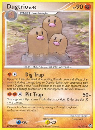 Image of Dugtrio 024  - Reverse Holofoil Secret Wonders - Rare