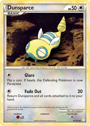 Image of Dunsparce 041  - Reverse Holofoil HeartGold SoulSilver - Uncommon