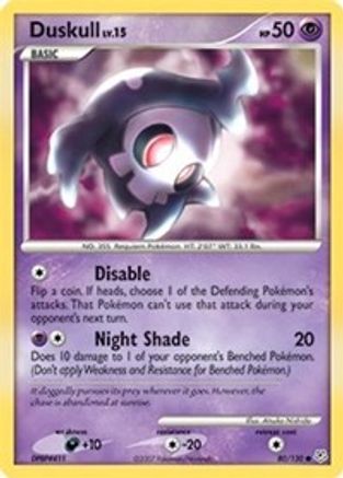 Image of Duskull 080/130  Diamond and Pearl - Common