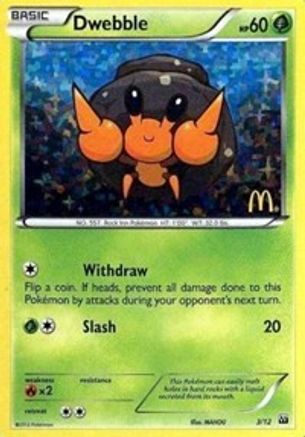 Image of Dwebble 003/12  - Holofoil McDonalds Promos 2012 - Promo