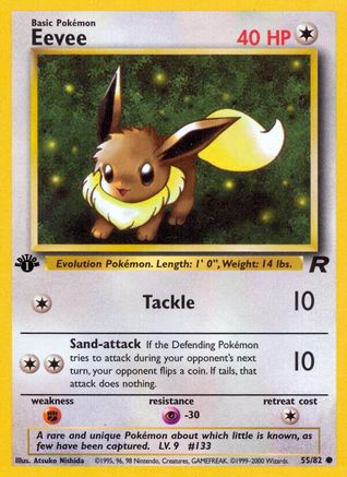 Image of Eevee 055/82  - 1st Edition Team Rocket - Common